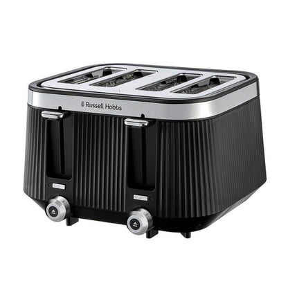 Russell Hobbs Bronte Jug Kettle & 4 Slice Toaster Kitchen Set (Matte Black) - Vibe Home