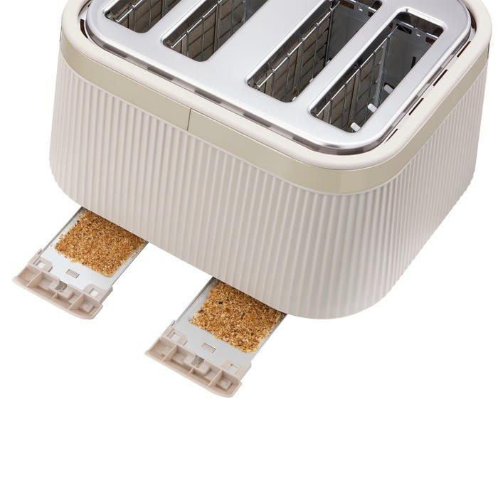 Russell Hobbs Bronte Jug Kettle & 4 Slice Toaster Kitchen Set (Stone) - Vibe Home