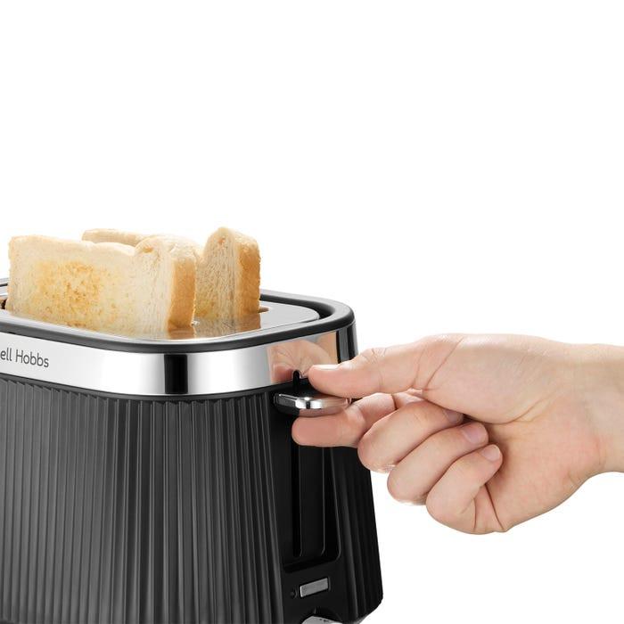 Russell Hobbs Bronte Jug Kettle & 2 Slice Toaster Kitchen Set (Matte Black) - Vibe Home