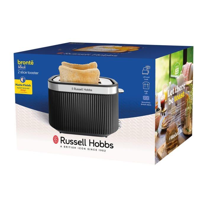 Russell Hobbs Bronte Jug Kettle & 2 Slice Toaster Kitchen Set (Matte Black) - Vibe Home