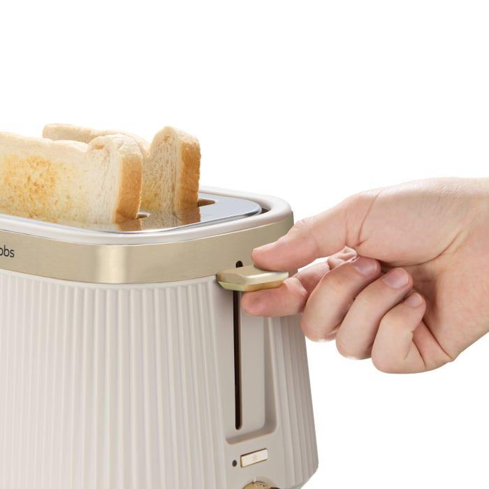 Russell Hobbs Bronte Jug Kettle & 2 Slice Toaster Kitchen Set (Stone) - Vibe Home