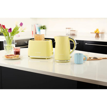Russell Hobbs Eden Jug Kettle & 2 Slice Toaster Kitchen Set (Lemon) - Vibe Home