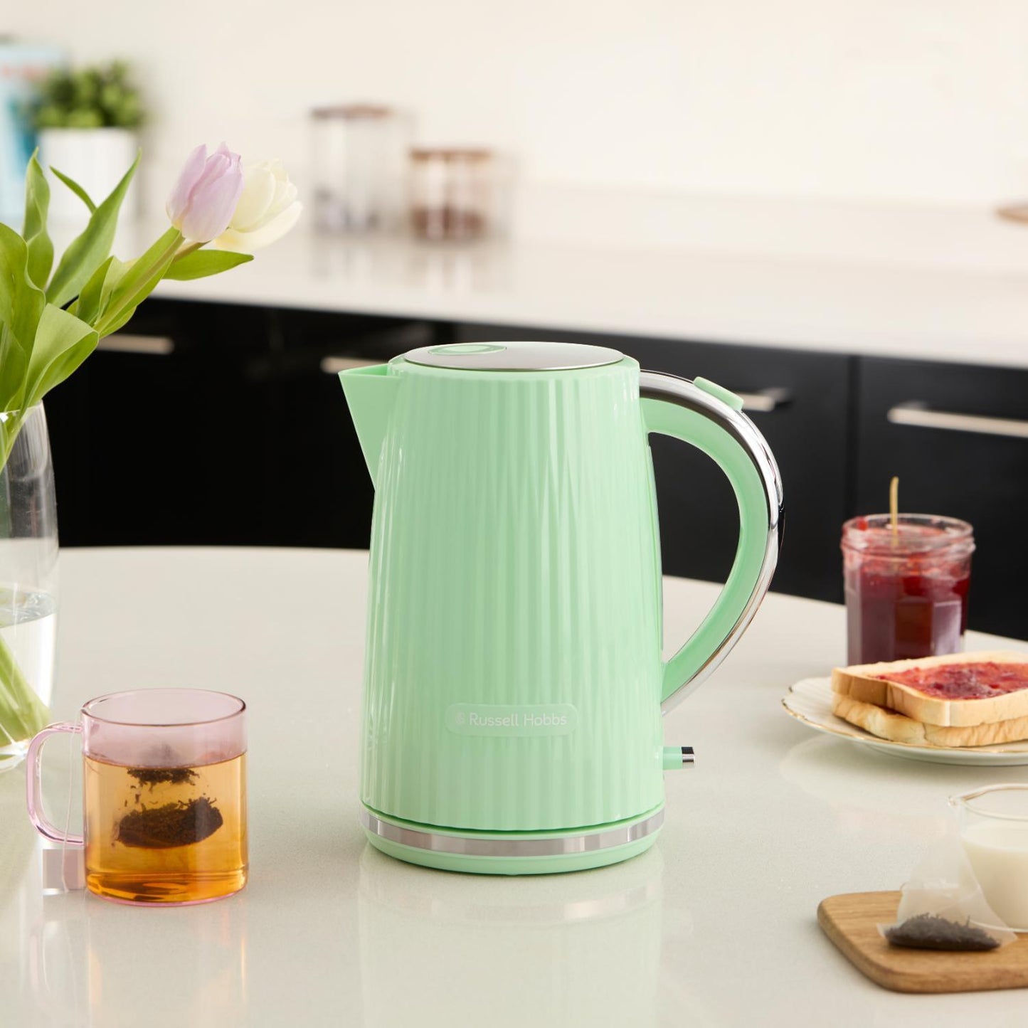 Russell Hobbs Eden Jug Kettle & 2 Slice Toaster Kitchen Set (Pistachio) - Vibe Home