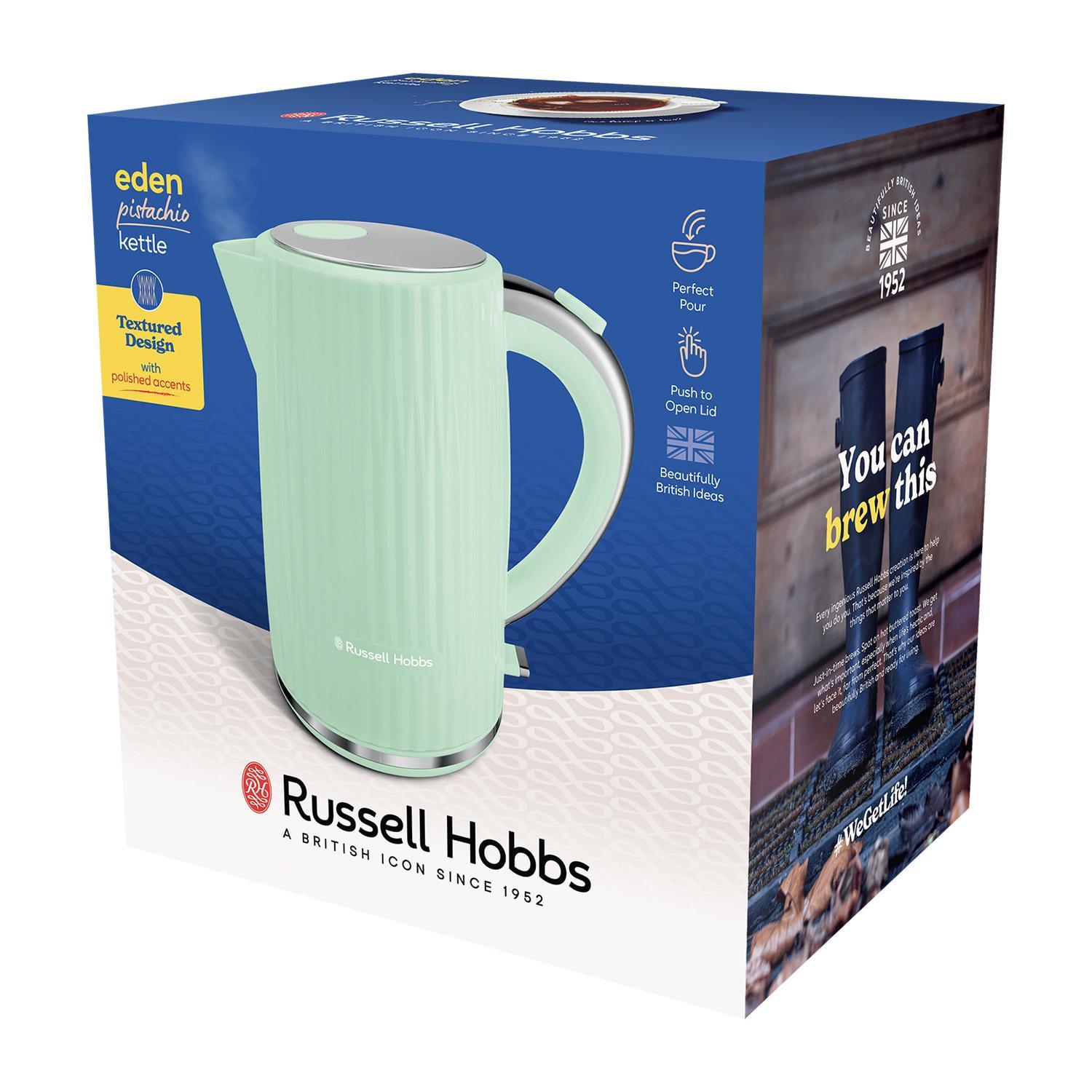 Russell Hobbs Eden Jug Kettle & 2 Slice Toaster Kitchen Set (Pistachio) - Vibe Home