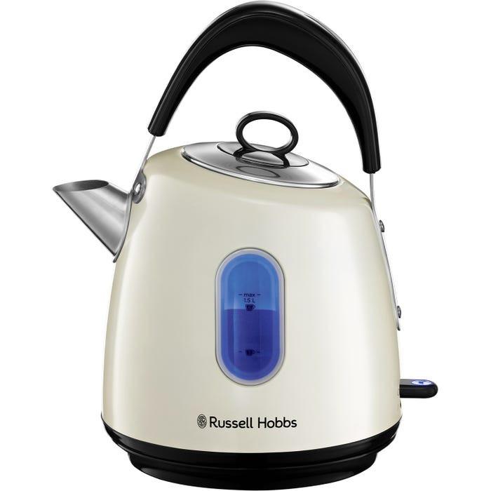 Russell Hobbs Stylevia Pyramid Kettle & 4 Slice Toaster Kitchen Set (Cream) - Vibe Home