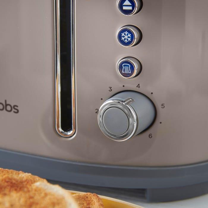 Russell Hobbs Stylevia Pyramid Kettle & 4 Slice Toaster Kitchen Set (Mocha) - Vibe Home