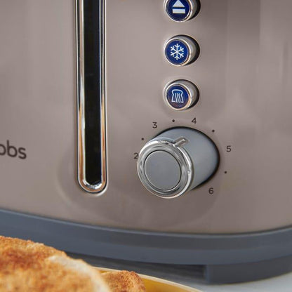 Russell Hobbs Stylevia Pyramid Kettle & 4 Slice Toaster Kitchen Set (Mocha) - Vibe Home