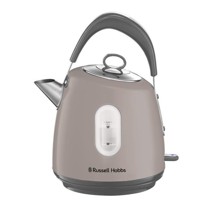 Russell Hobbs Stylevia Pyramid Kettle & 4 Slice Toaster Kitchen Set (Mocha) - Vibe Home