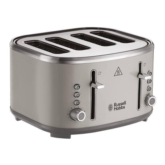 Russell Hobbs Stylevia Pyramid Kettle & 4 Slice Toaster Kitchen Set (Mocha) - Vibe Home