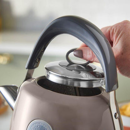Russell Hobbs Stylevia Pyramid Kettle & 4 Slice Toaster Kitchen Set (Mocha) - Vibe Home