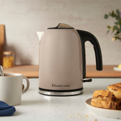 Russell Hobbs Classic Jug Kettle & 2 Slice Toaster Kitchen Set (Mocha)
