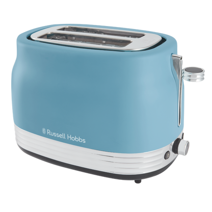 Russell Hobbs Hanley Kettle, 2 Slice Toaster & Digital Microwave Kitchen Set (Retro Blue)
