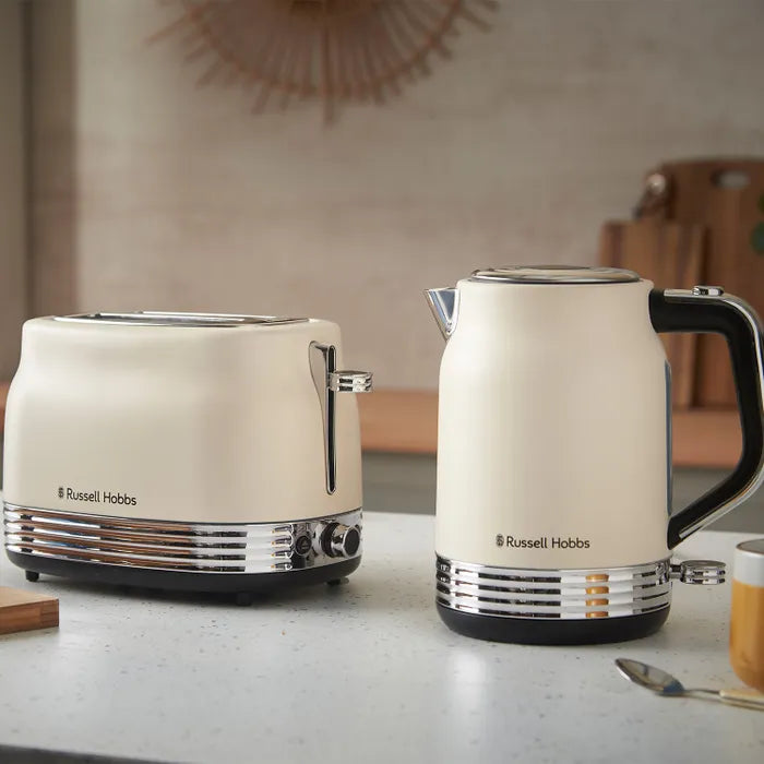 Russell Hobbs Hanley Kettle, 2 Slice Toaster & Digital Microwave Kitchen Set (Jasmine)