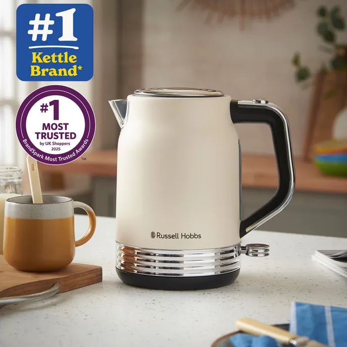 Russell Hobbs Hanley Kettle, 2 Slice Toaster & Digital Microwave Kitchen Set (Jasmine)