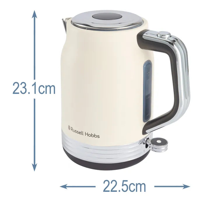 Russell Hobbs Hanley Kettle, 2 Slice Toaster & Digital Microwave Kitchen Set (Jasmine)