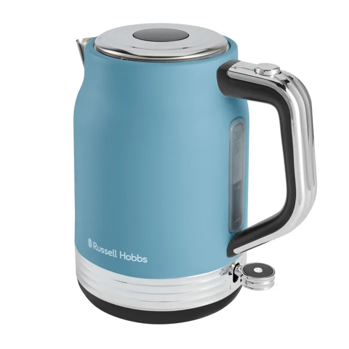 Russell Hobbs Hanley Kettle, 2 Slice Toaster & Digital Microwave Kitchen Set (Retro Blue)