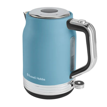 Russell Hobbs Hanley Kettle, 2 Slice Toaster & Digital Microwave Kitchen Set (Retro Blue)