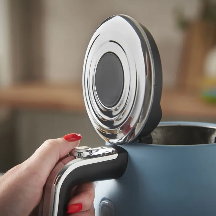 Russell Hobbs Hanley Kettle, 2 Slice Toaster & Digital Microwave Kitchen Set (Retro Blue)
