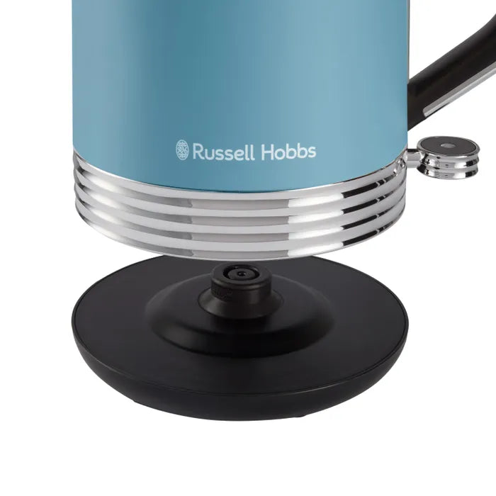 Russell Hobbs Hanley Kettle, 2 Slice Toaster & Digital Microwave Kitchen Set (Retro Blue)