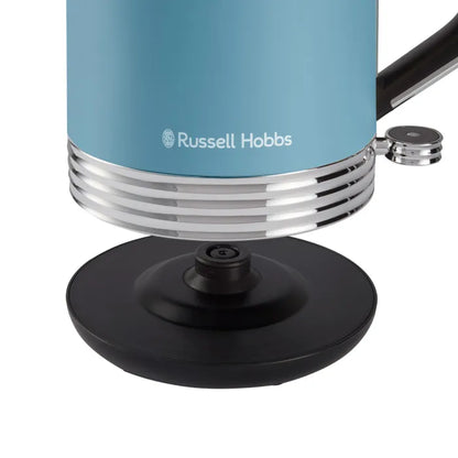 Russell Hobbs Hanley Kettle, 2 Slice Toaster & Digital Microwave Kitchen Set (Retro Blue)