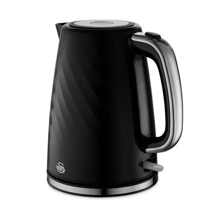 Swan Windsor Kettle & 2 Slice Toaster Kitchen Set (Black)