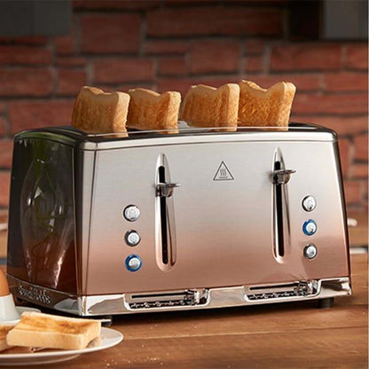 Russell Hobbs Eclipse Jug Kettle & 4 Slice Toaster Kitchen Set (Copper) - Vibe Home