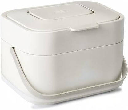 Joseph Joseph Stack 4 Food Waste Caddy with Odour Filter, 4 Litre / 1 Gallon - Stone