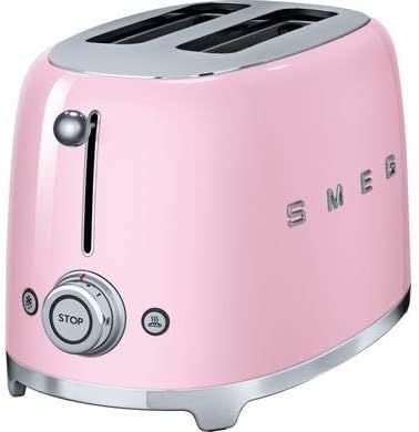 SMEG Pink 2 Slice Toaster Extra Wide Slots Retro 50's TSF01PKUK