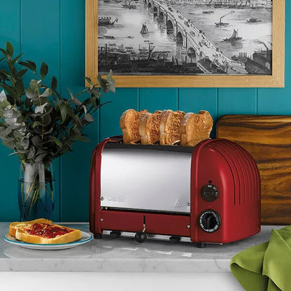 Dualit Dualit Classic Kettle & 4 Slice Vario AWS Toaster Kitchen Set (Stainless Steel & Red)