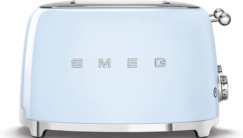 SMEG Retro Kettle & 4 Slice Toaster Temperature Control Set (Pastel Blue)