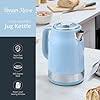 Swan Retro Jug Kettle, 2 Slice Toaster & Canisters Kitchen Set (Blue) - Vibe Home