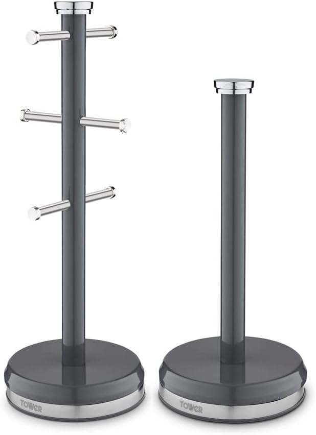 Tower Belle Mug Tree & Towel Pole Set T826172GRP (Graphite)