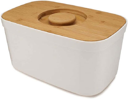 Joseph Joseph Bread Bin with Removable Bamboo Chopping Board Lid - White, 6
