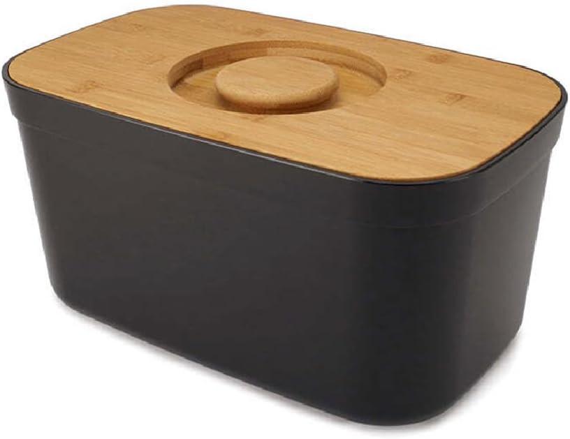 Joseph Joseph Black Bread Bin with Bamboo Chopping Board Lid 81103 - Vibe Home