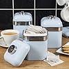 Swan Retro Jug Kettle, 2 Slice Toaster & Canisters Kitchen Set (Blue) - Vibe Home
