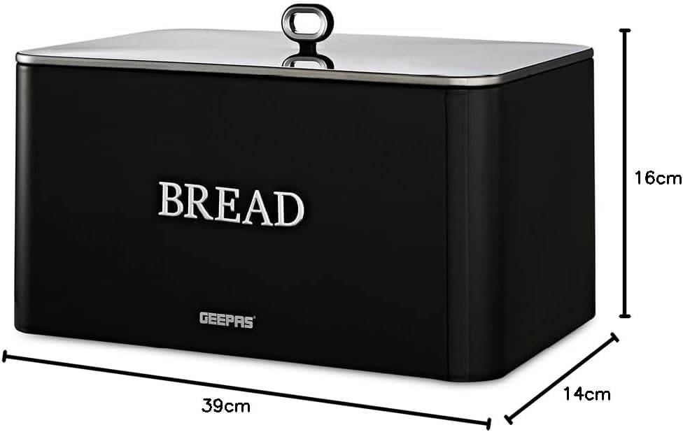 GEEPAS Retrovive 13L Bread Bin GCS63081UK-BK (Black)