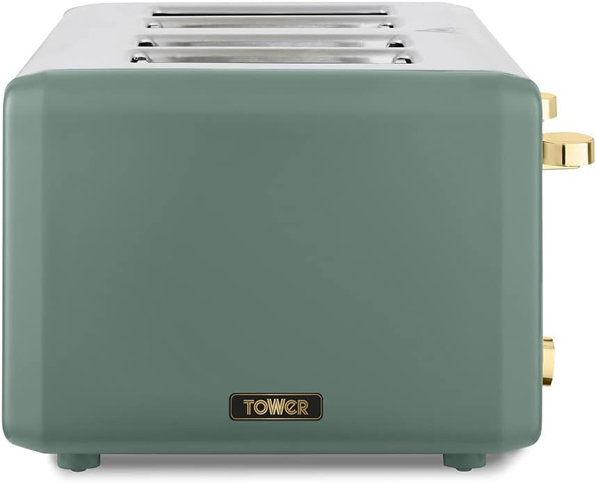 Tower Cavaletto 4 Slice Toasters Jade Green Toaster & Gold