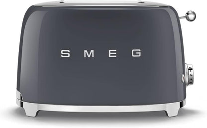 SMEG Grey 2 Slice Toaster Extra Wide Slots Slate Edition TSF01GRUK