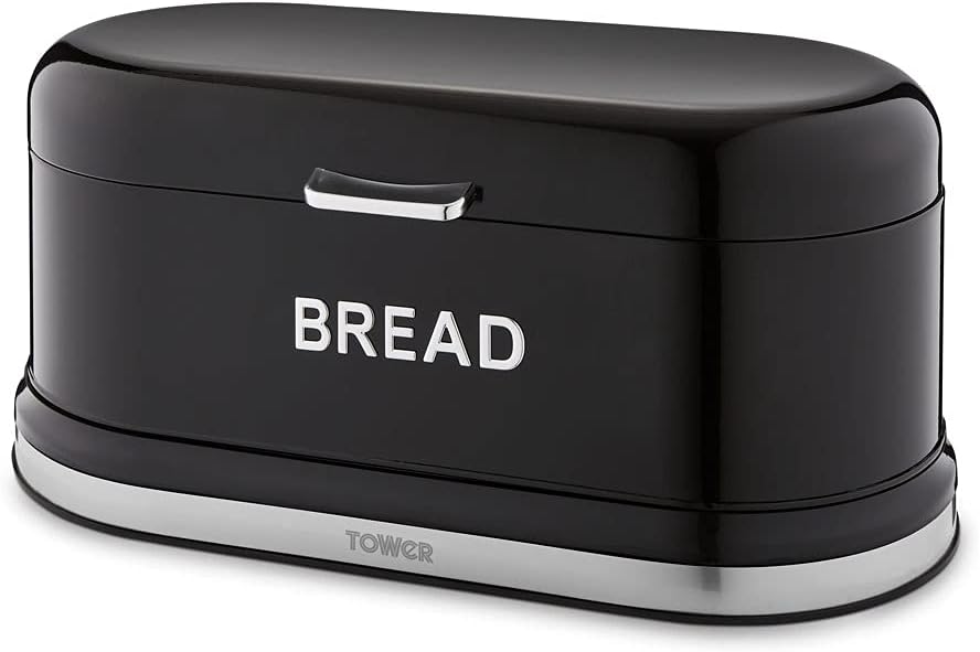 Tower Belle Black Bread Bin Noir Steel T826170NOR