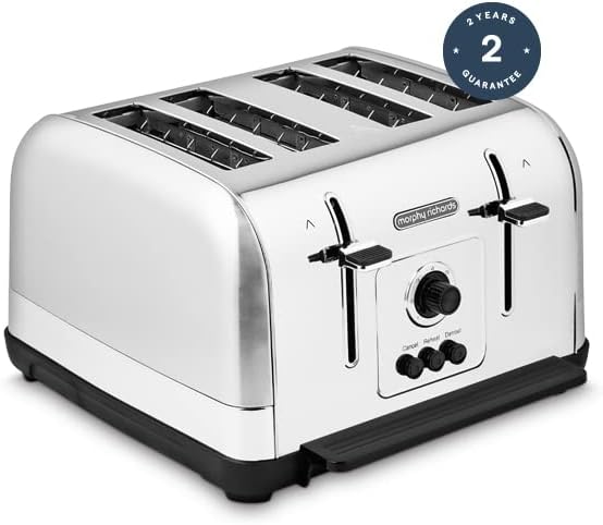 Morphy Richards Venture 4 Slice Toaster Stainless Steel 240130 - Brushed Silver