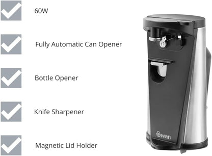 Swan 3-in-1 Hands Free Can Tin Knife Sharpener Opener