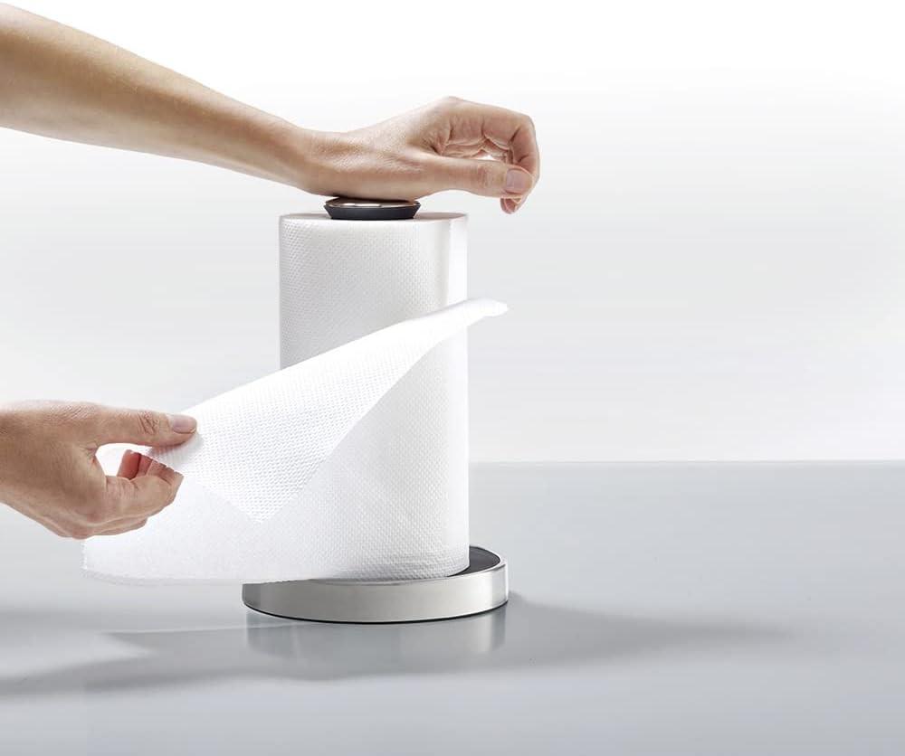 Joseph Joseph Push & Tear Grey Kitchen Roll Holder Towel Pole 85140 - Vibe Home