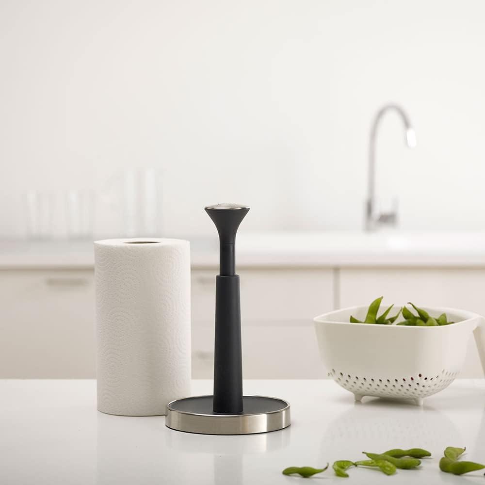 Joseph Joseph Push & Tear Grey Kitchen Roll Holder Towel Pole 85140 - Vibe Home