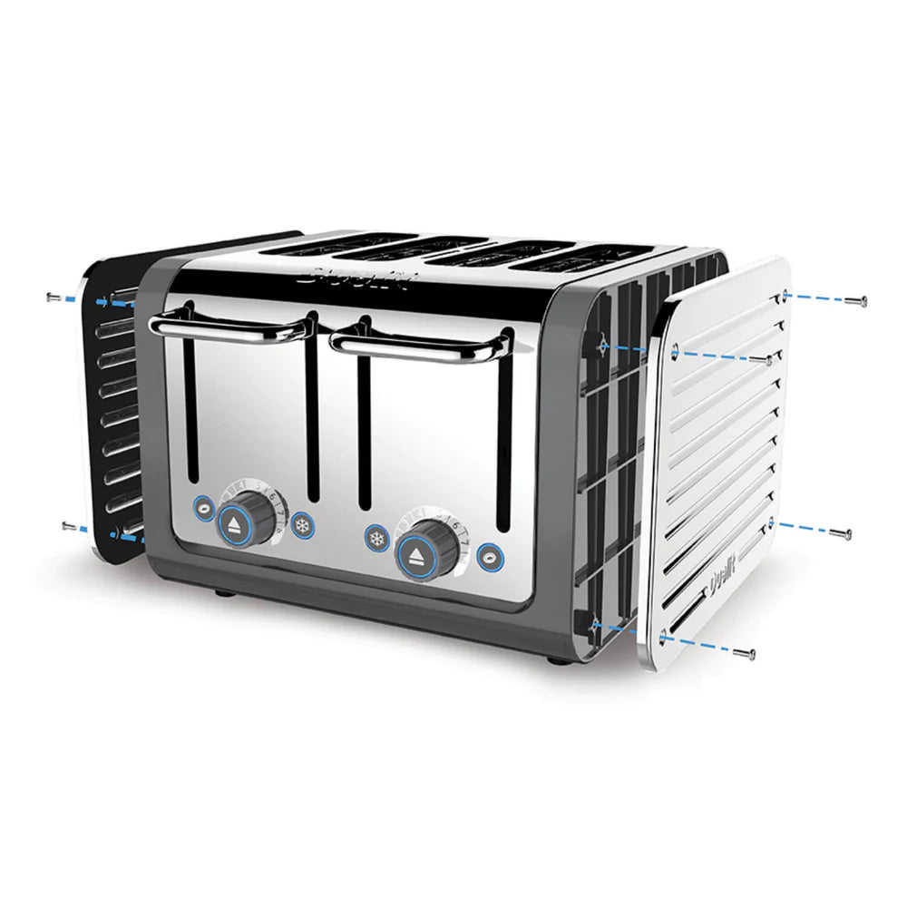 Dualit Architect Jug Kettle & 4 Slice Toaster Kitchen Set (Grey)
