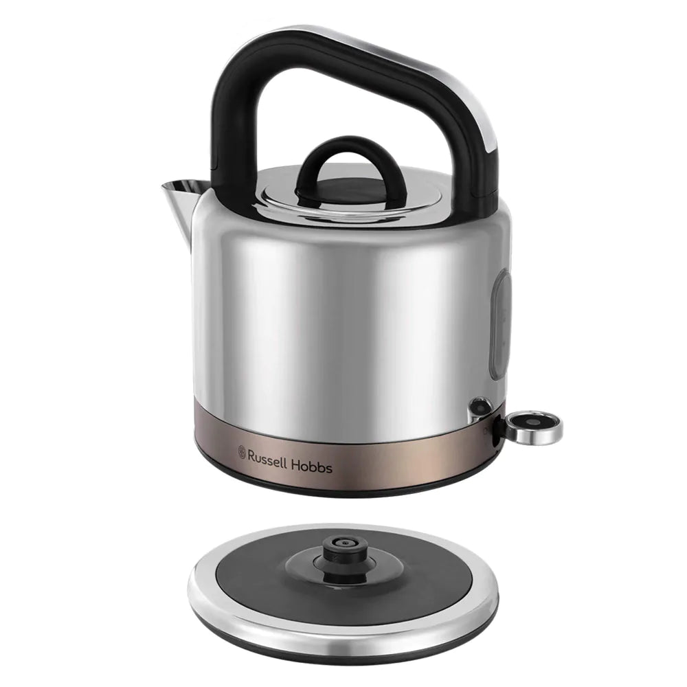 Russell Hobbs Distinctions Pyramid Kettle, 2 Slice Toaster & Microwave Kitchen Set (Titanium)