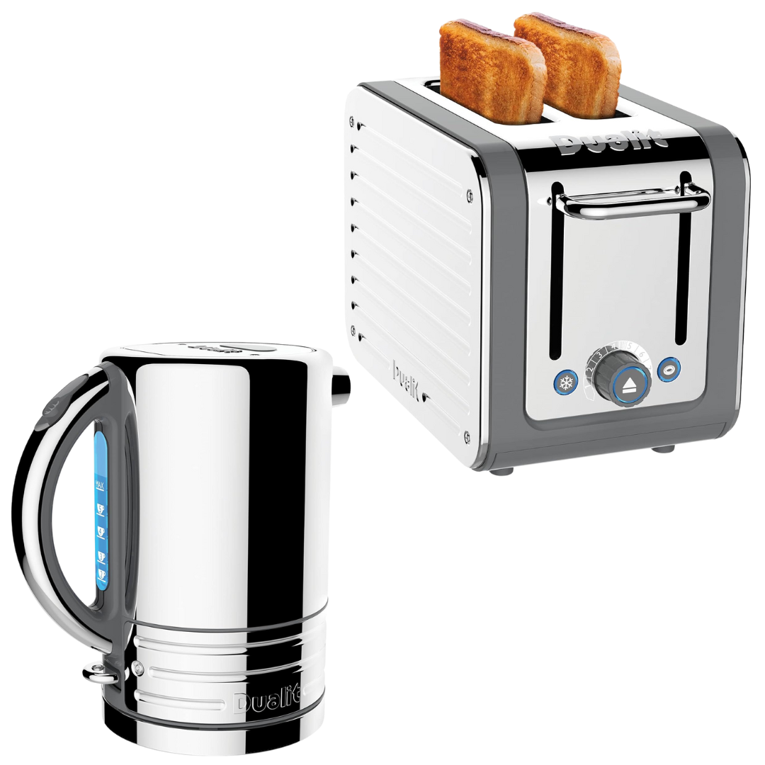 Dualit Architect Kettle & 2 Slice Toaster Set (Grey Trim)