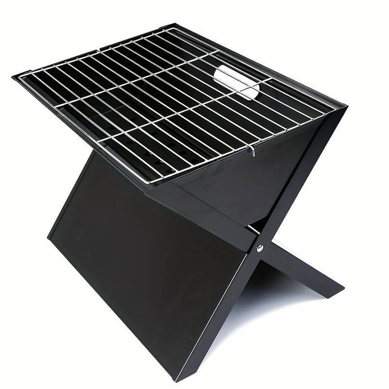 BBQ Grill Basket Portable - Folding - Mini Barbecue Grill Outdoor - Double Charcoal Grill - Ideal for Camping Cooker and Garden Parties