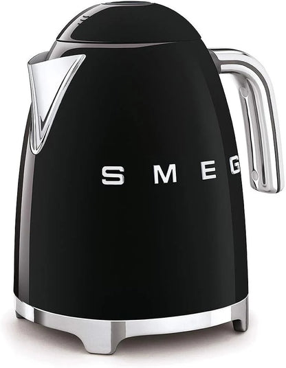 SMEG Retro Kettle & 2 Slice Toaster Matching Kitchen Set (Black)