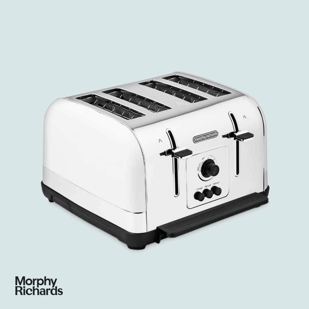 Morphy Richards Venture White 4 Slice Toaster 240134 - Vibe Home