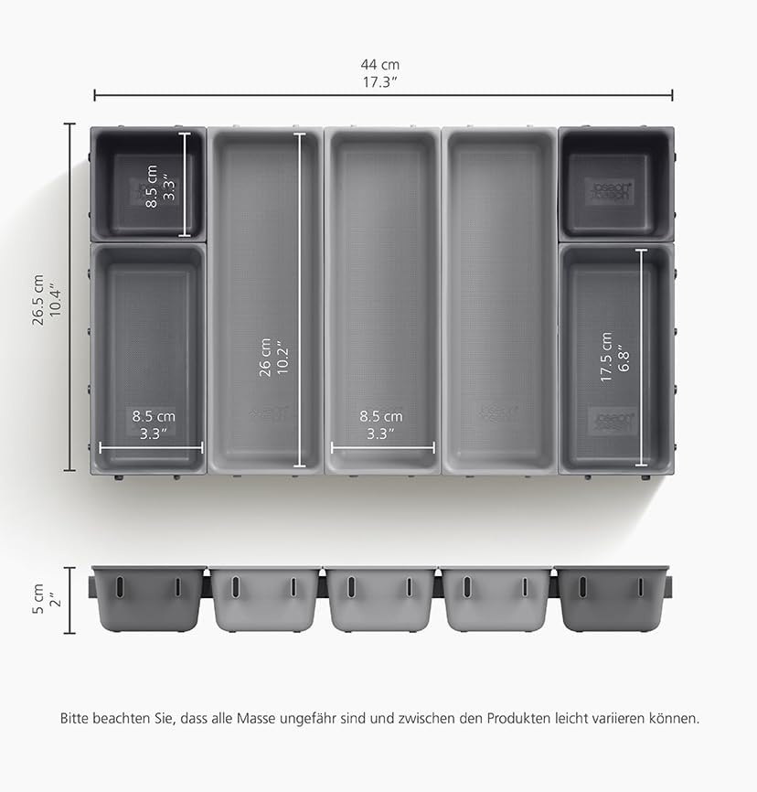 Joseph Joseph Blox 7-piece Plastic Storage Trays Drawer Organiser (Grey)